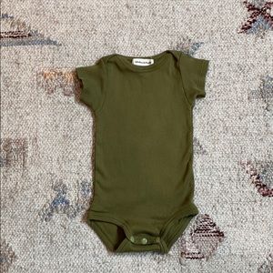 Misha and Puff olive green onesie. 6-12 months